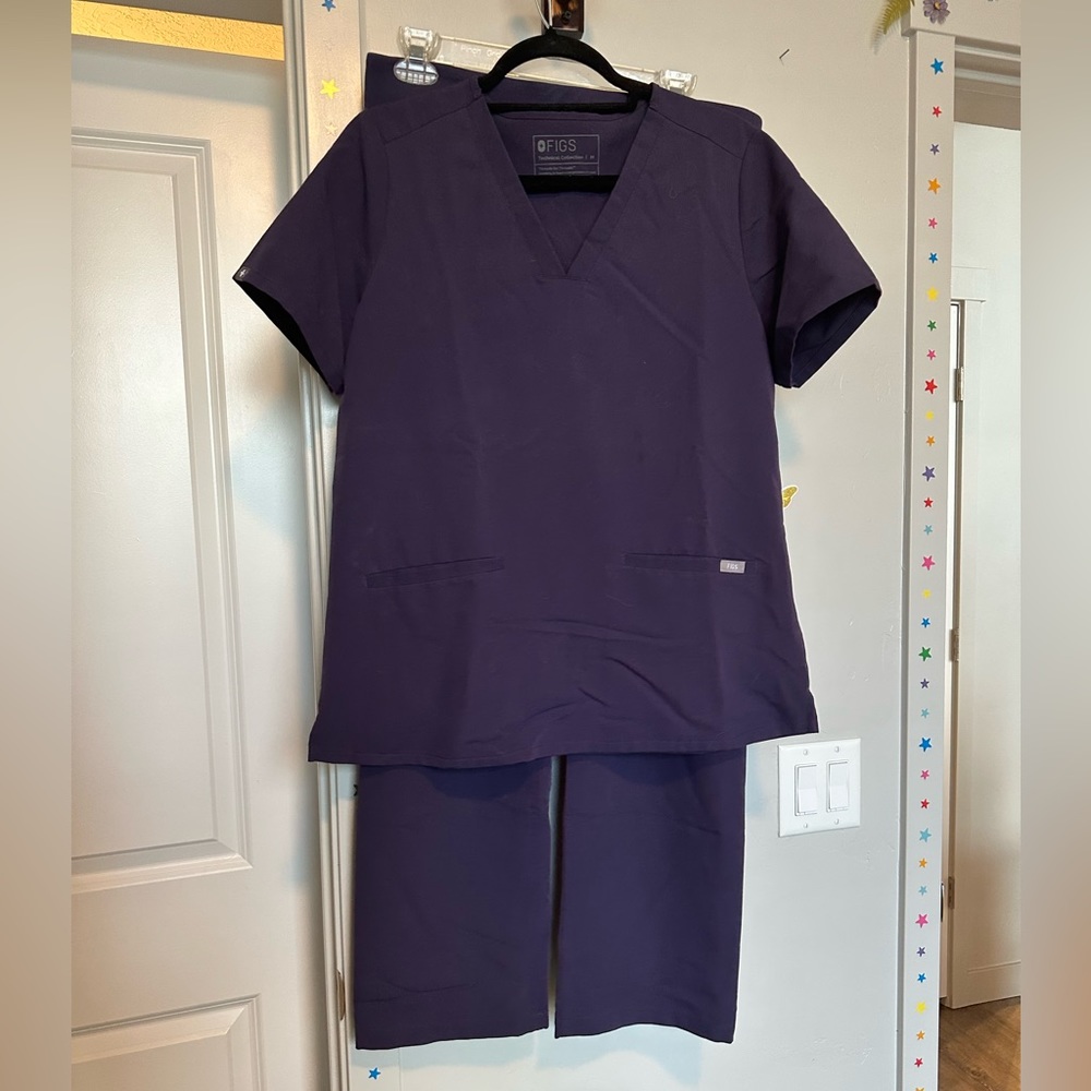 Purple shadow Figs scrubs set